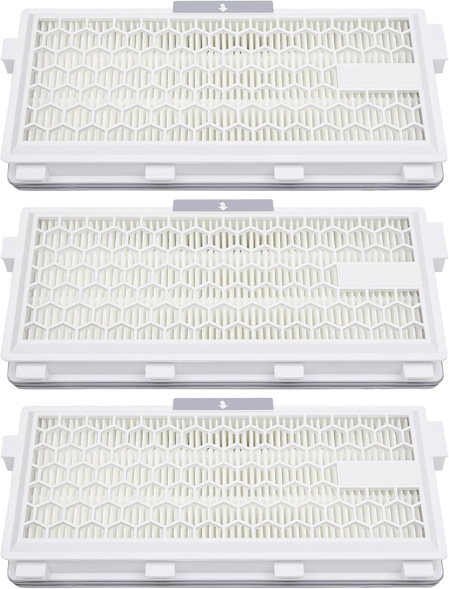 SnelShoppen - Pack van 3 HEPA Luchtfilters voor Stofzuiger Miele Compact C1/C2, Complete C2/C3, Guard S1/L1/M1, Vervangingsfilter voor S4000, S5000, S