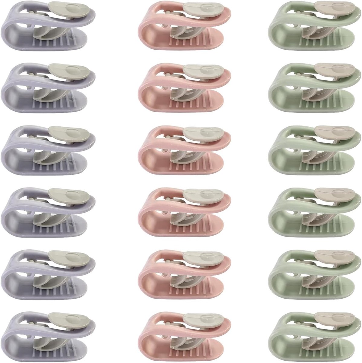SnelShoppen - 18pcs Duvet Cover Clips, Naaldvrije Quilt Bevestigingsclips, Veiligheid Quilt Sluitingen, Antislip Bedlakens, Kleur: Groen, Paars, Roze,