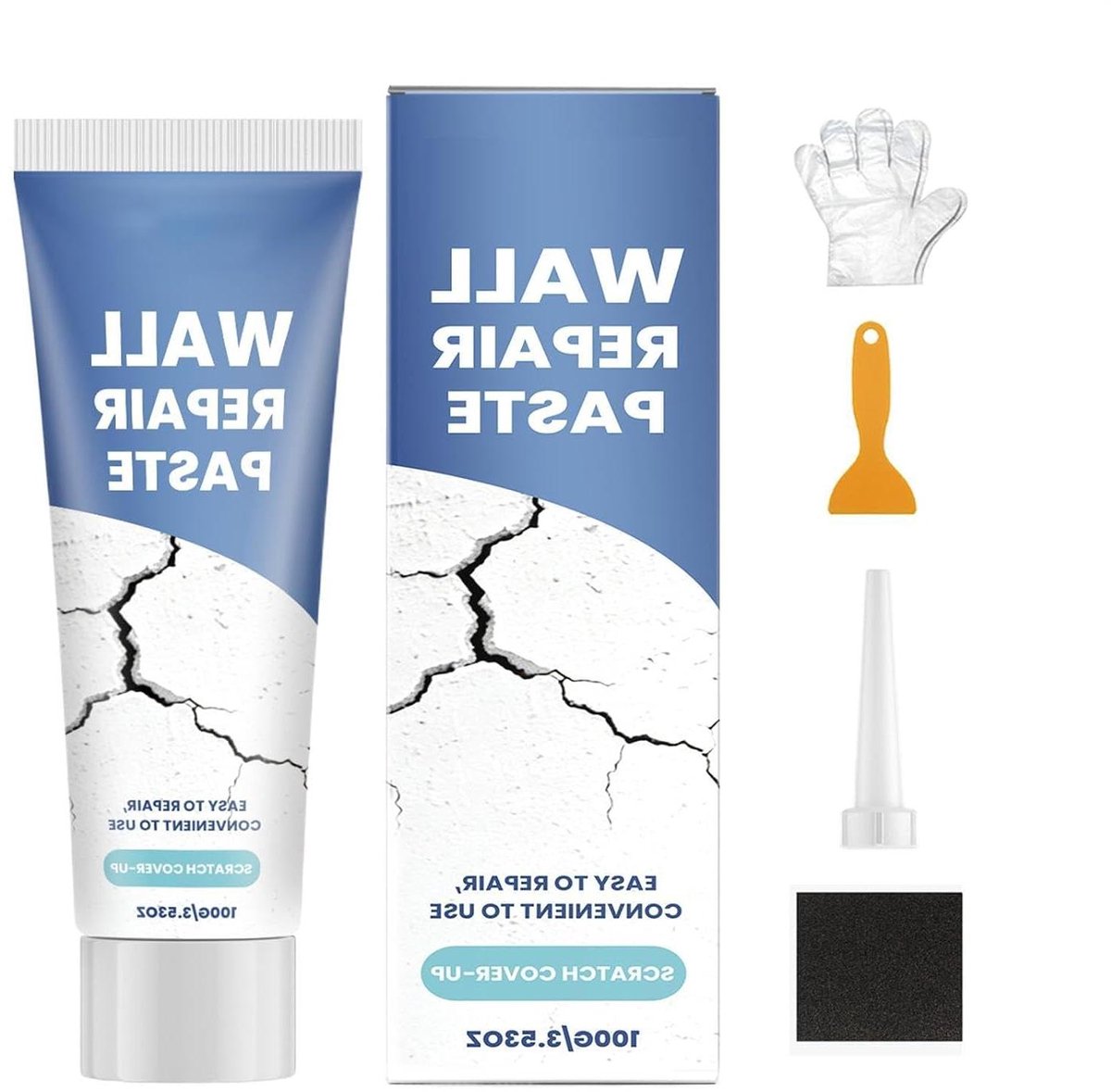 Muurreparatie Set - Stucwerk Herstel Kit - Scheuren Vullen - Eenhands Bediening - 100G - Wit
