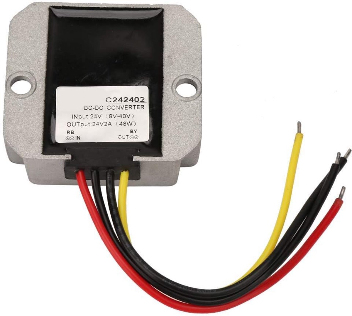 SnelShoppen - Voltage Regulator 8-40V naar 24V Stap Op Of Stap Af Converter Module IP68 Waterdicht 2A Voor Tuin, Camping, Voertuigen