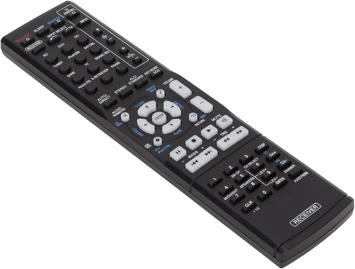 SnelShoppen - Vervangende Afstandsbediening voor Ontvangers, Geschikt voor Pioneer AXD7690 VSX323K VSX423 VSX-322-K VSX-523-K, Duurzaam ABS Materiaal,