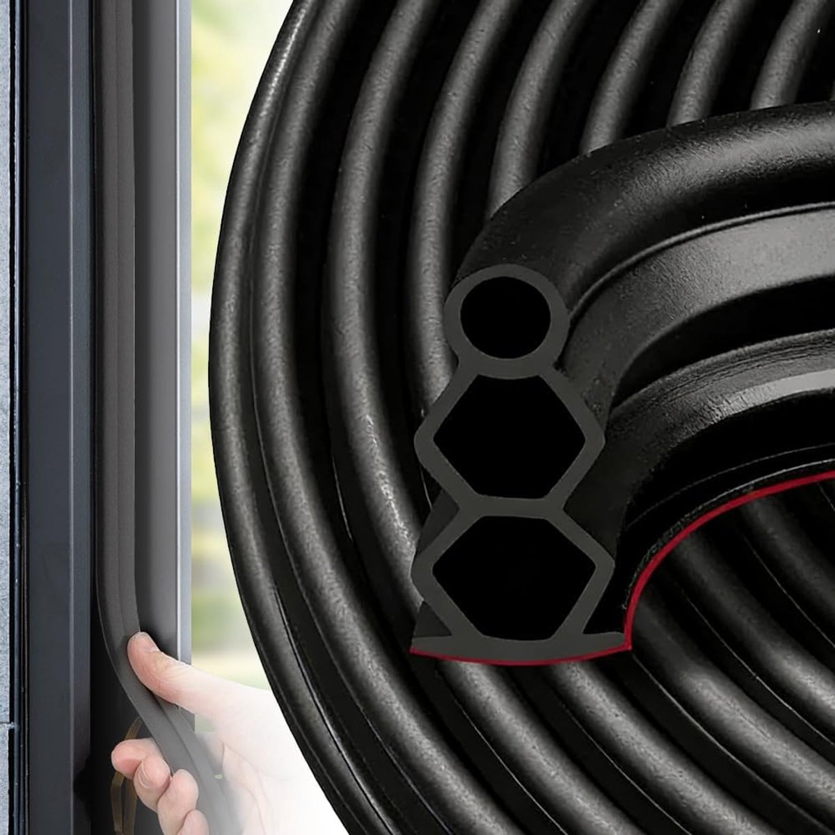 Deurrubber 10mm x 18mm - Flexibel - Zelfklevend - Voor waterdichte afdichting - ShopVlot