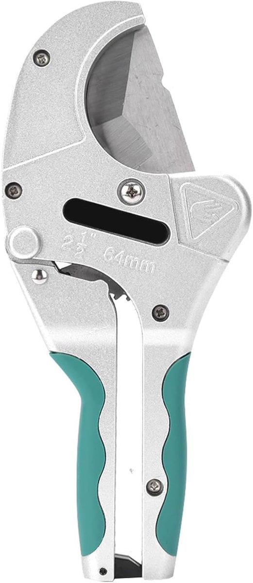 SnelShoppen - Ratchet Slangenschaar 64mm, Heavy Duty Kunststof Buizen Cutter voor Precise Snede, Duurzaam Snijgereedschap voor PVC, PP, PU en PE Pijpe