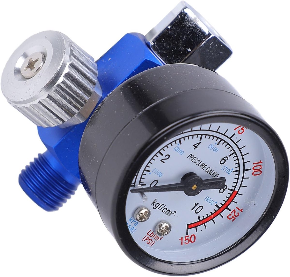 SnelShoppen - Luchtdrukregulator 1/4" Compressed Air Spuitpistool met Miniatuur Drukmeter voor Perfecte Verfresultaten