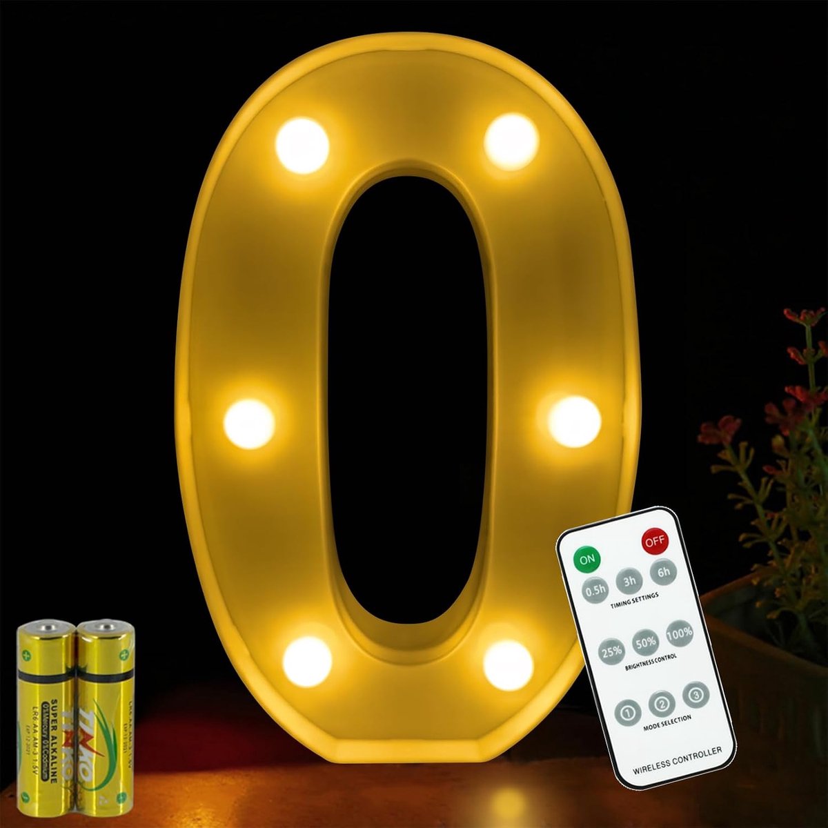 LED Nummer Licht - 3D Letterlamp - Afstandsbediening - Verstelbare helderheid - Perfect voor verjaardagsdecoratie - ShopVlot