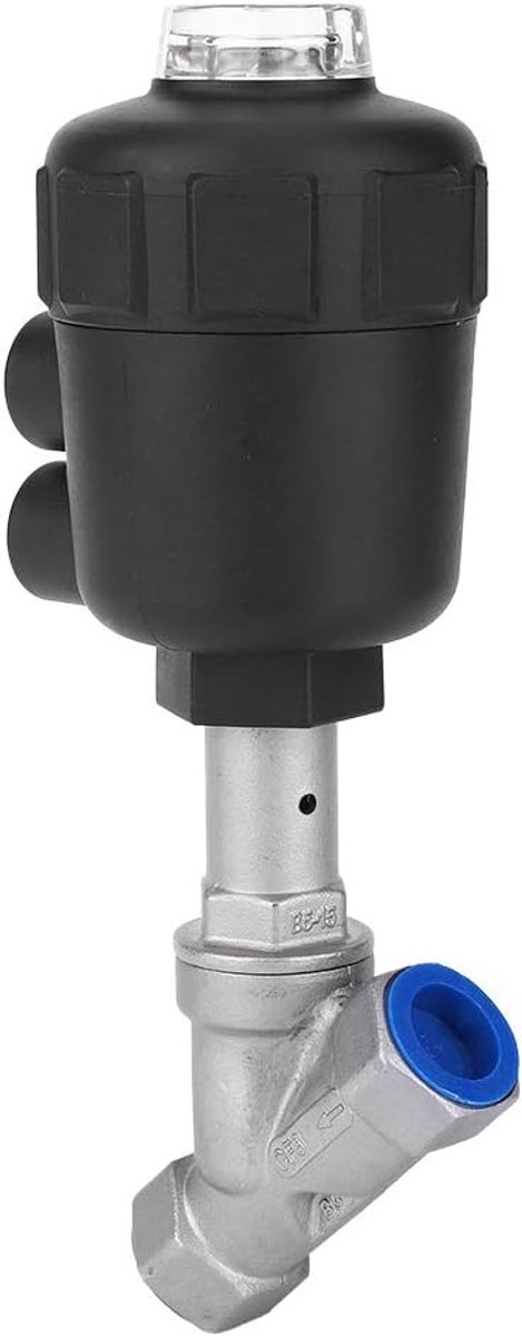 SnelShoppen - Gehoekte Kogelklep, RVS Vrouwelijke Schroefdraad Gehoekte Kogelklep met Verstevigd Kunststof Lichaam Stoomklep voor Bier en Dranken 1/2"