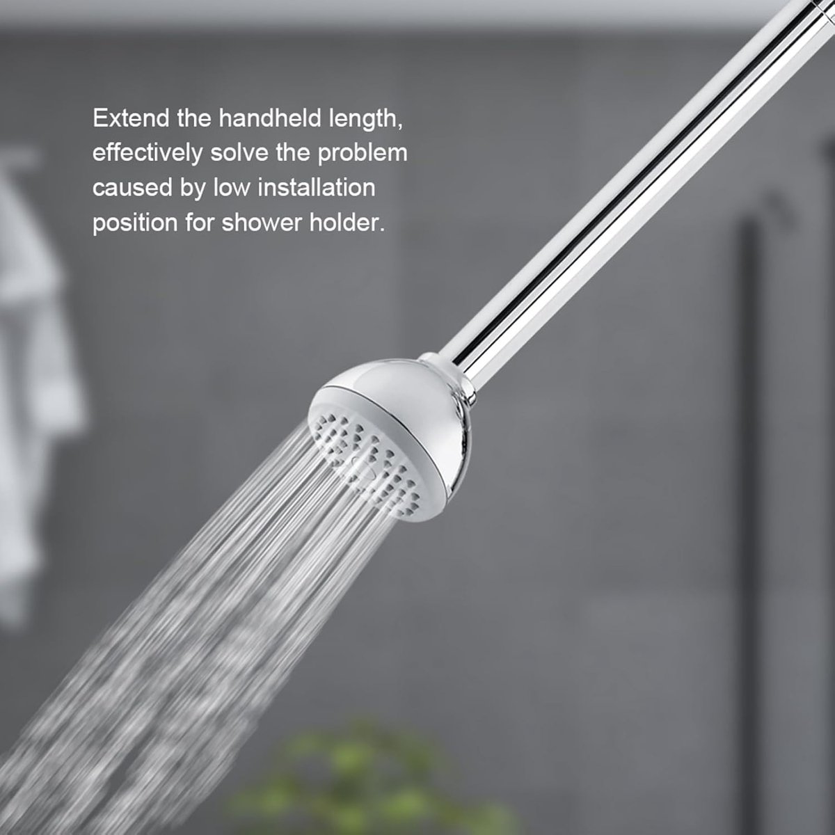 SnelShoppen - Douche Slang 8 Inch Rond 201 RVS, Chroom Geplateerd, Verlengbuis voor Douchekop, Roestvrij en Duurzaam, Badkamer Accessoire