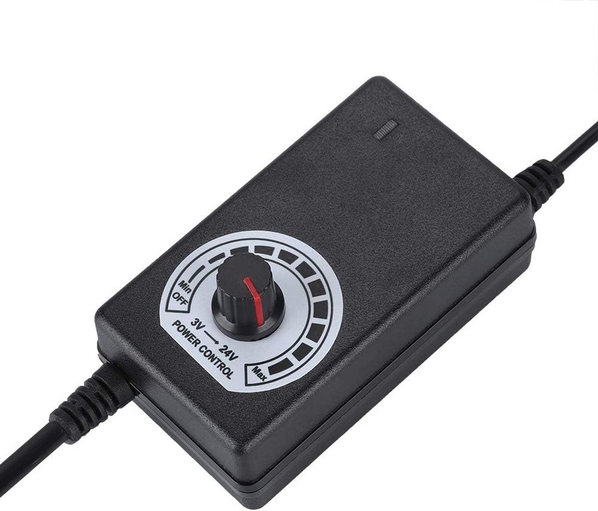Voltage Control Adapter, 24W 3-24V Power Supply, Power Adapter with ABS Material for LED Lighting/Electric Fans/Micro - ShopVlot