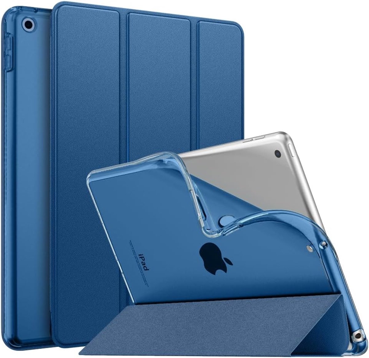 SnelShoppen - iPad 9e Generatie 2021/8e Generatie 2020/7e Generatie 2019 Hoes - Soft Translucent TPU Frosted Back Cover - Slim en Lichtgewicht - Donke