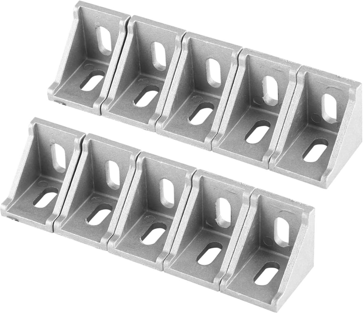 SnelShoppen - 10 Stuks L-vormige Metaal Hoekverbindingen, 90 Graden Aluminium Profiel, Rechte Hoek Beugels 35x35x28mm, Duurzaam en Sterk voor Meubels,