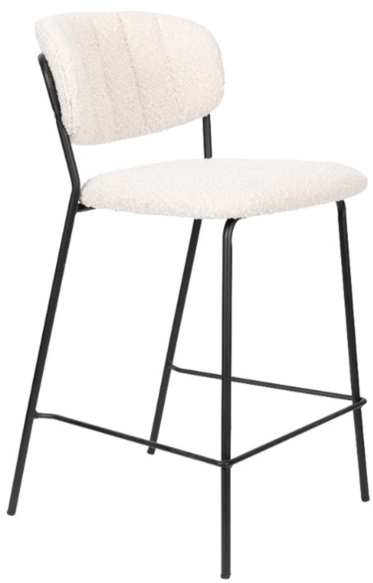 ANLI STYLE Counter Stool Jolien Black/Bouclé - set van 2