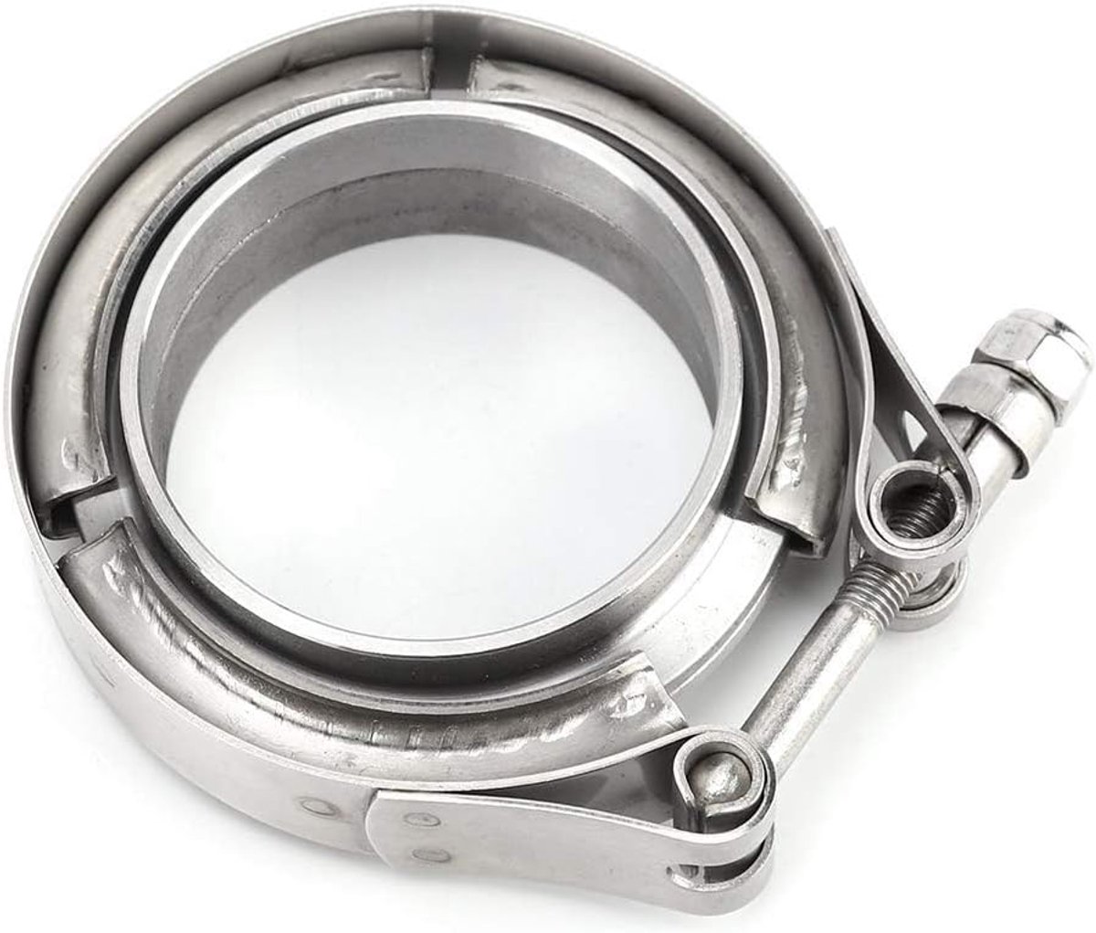 SnelShoppen - Uitlaatset 2.25 Inch Turbo Uitlaatpijp RVS V-Band Klem 2 Stuks Universele Flens Kit voor Turbo Uitlaatsysteem