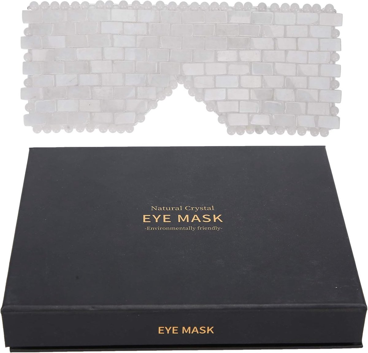 SnelShoppen - Jadestone Oogmasker, Gezichtsmassager, Slapen, Vermoeidheid Verlichten, Donkere Kringen Verminderen, Natuurlijke Jade Steen, Handgemaakt
