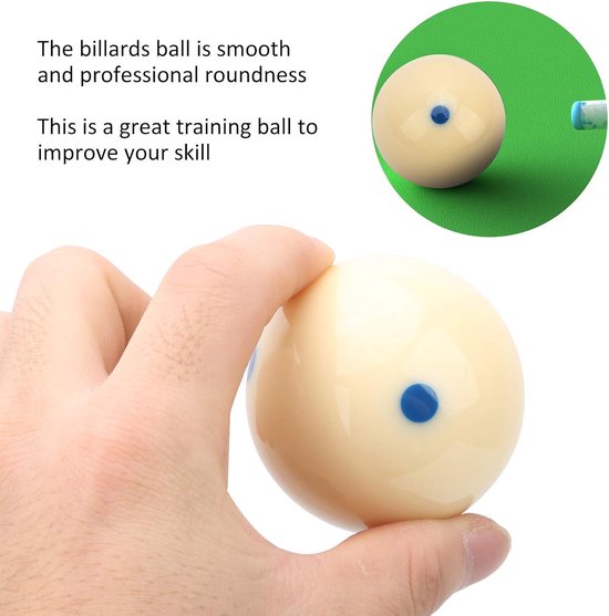 Dailygoods- Biljartbal Dot Spot - Hars - 57,2 mm - Training - Slagvast - Slijtvast - Milieuvriendelijk - Cue Ball van Dailygoods — afbeelding 3