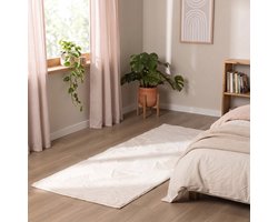 NATURL. Zacht laagpolige loper - Cozy Wit | Wasbaar & vormvast - 80x180cm