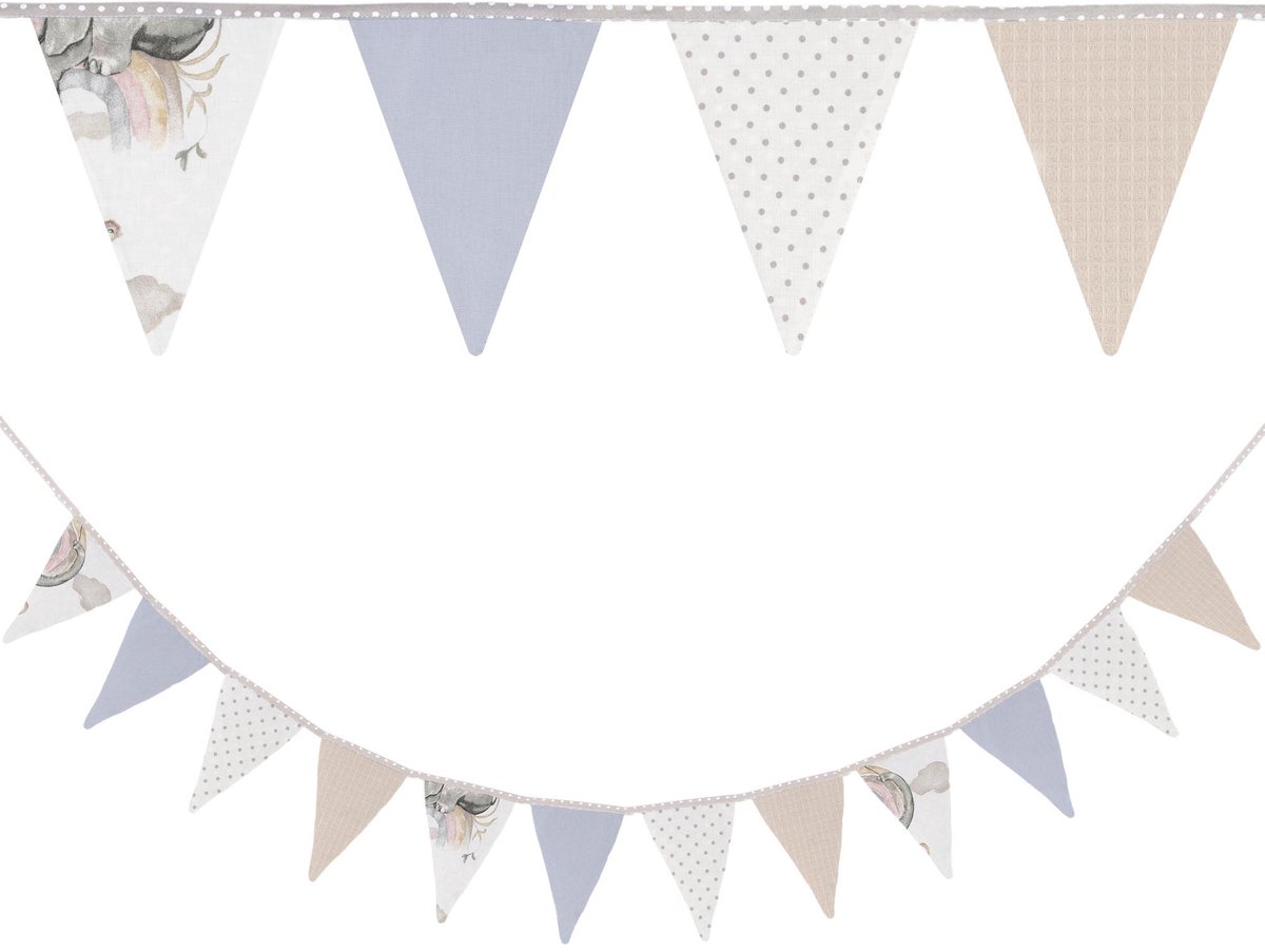 Wimpelketting Wimpelslinger Vlaggenlijn Kinderkamer - 350 cm 12 Driehoeken - Weerbestendige Stofdecoratie voor Verjaardag Feest Tuin Binnen Buiten Herbruikbaar Wasbaar