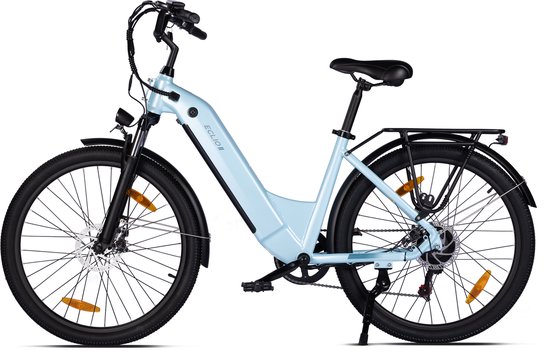 Vankel C03 Elektrische Fiets - 26 inch Lage Instap - 36V 655Wh Accu - 80 km Actieradius - Shimano 7 Versnellingen -Blauw van VANKEL — afbeelding 2