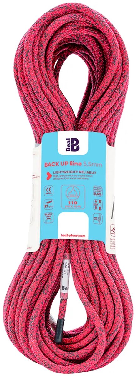 Beal Back Up Line 5 Mm Touw Roze 60 m