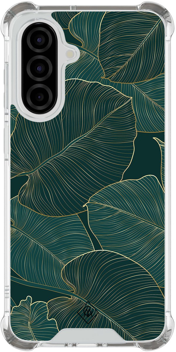 Casimoda® hoesje - Geschikt voor Samsung Galaxy A37 - Monstera Leaves - Shockproof case - Extra sterk - TPU/polycarbonaat - Groen, Transparant