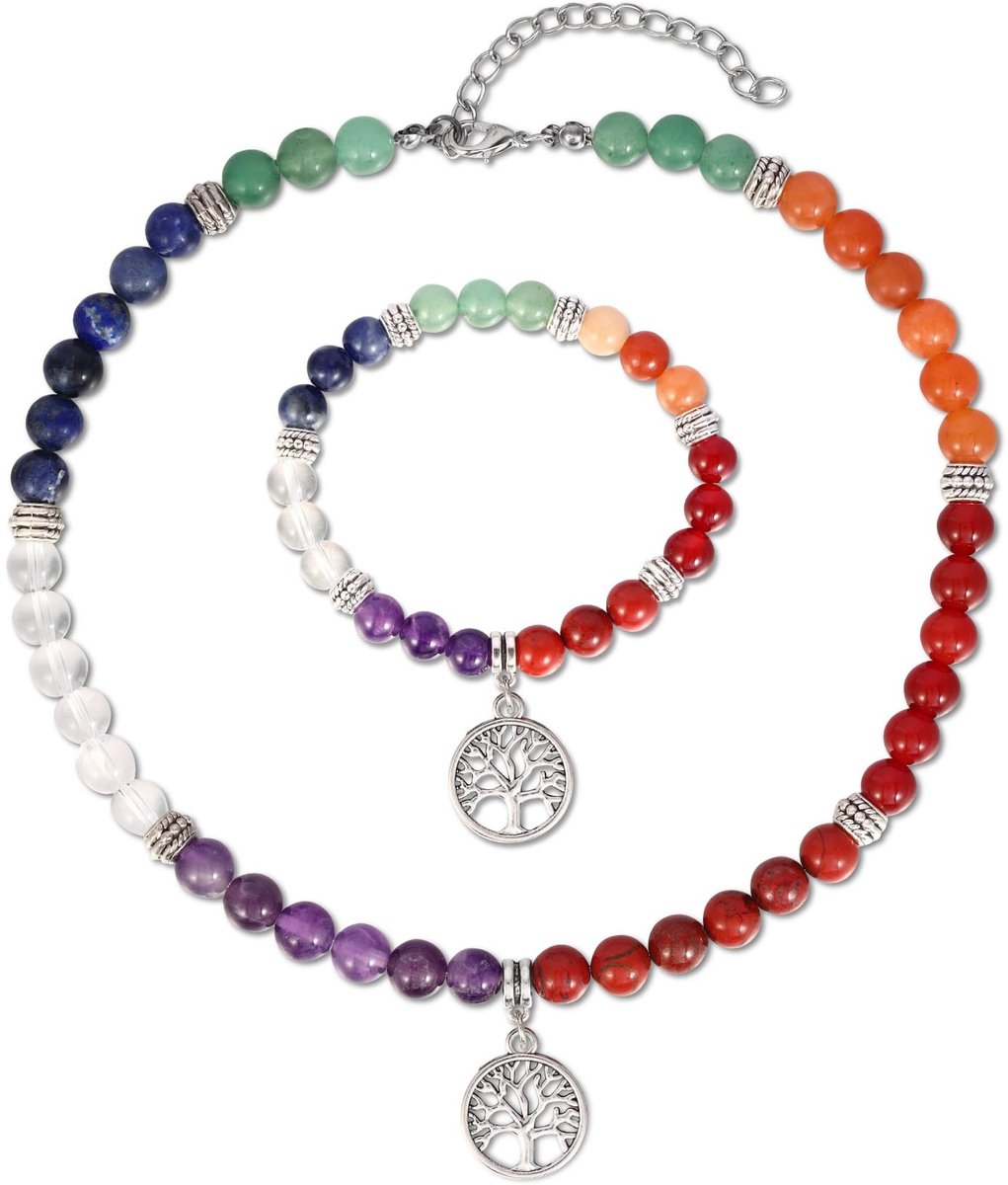 Solidchoice - 7 Chakra Kralenarmband met Levensboom voor Yoga en Genezing