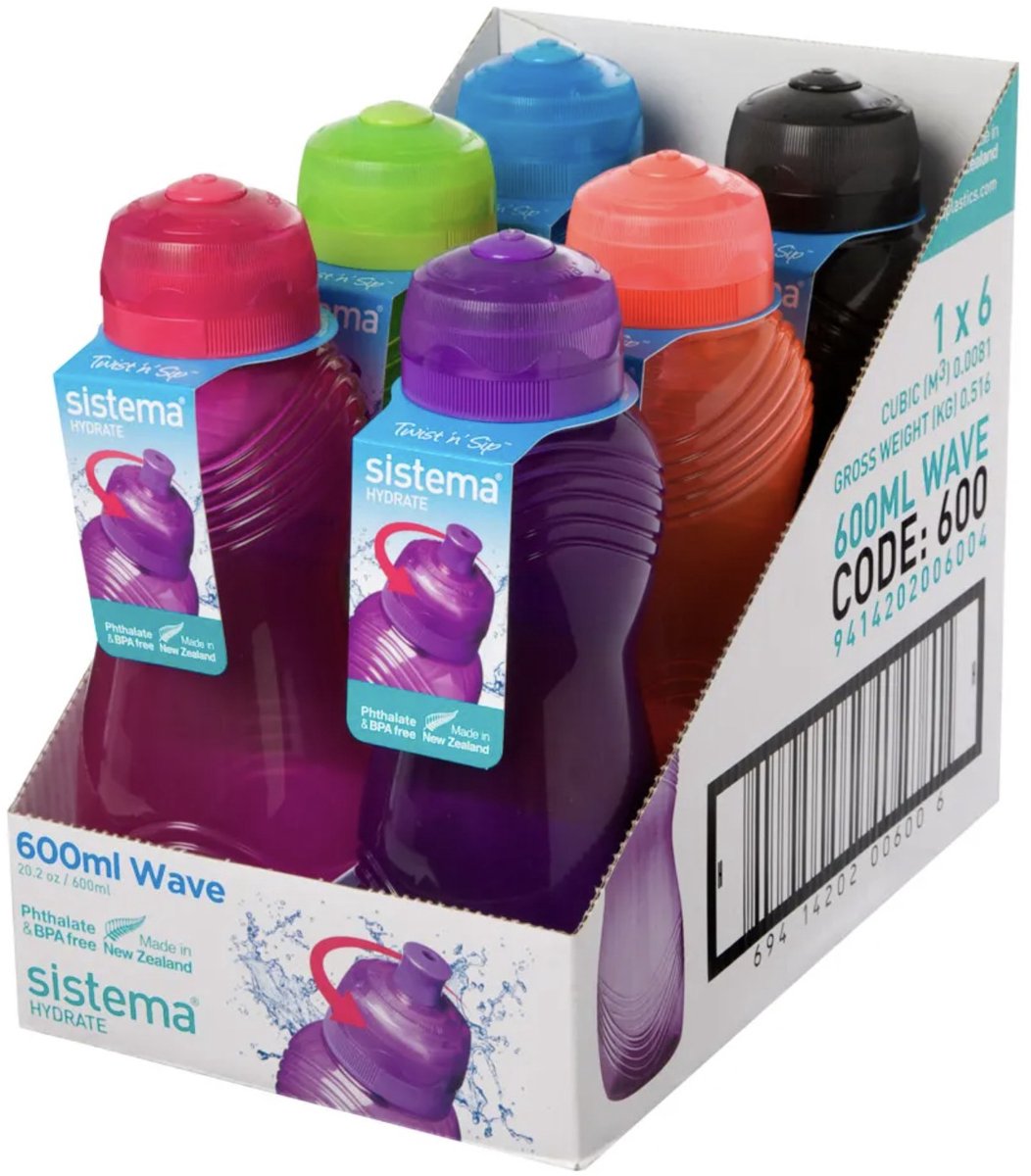 Sistema Hydrate drinkfles Wave 600ml Prijs 1 stuk