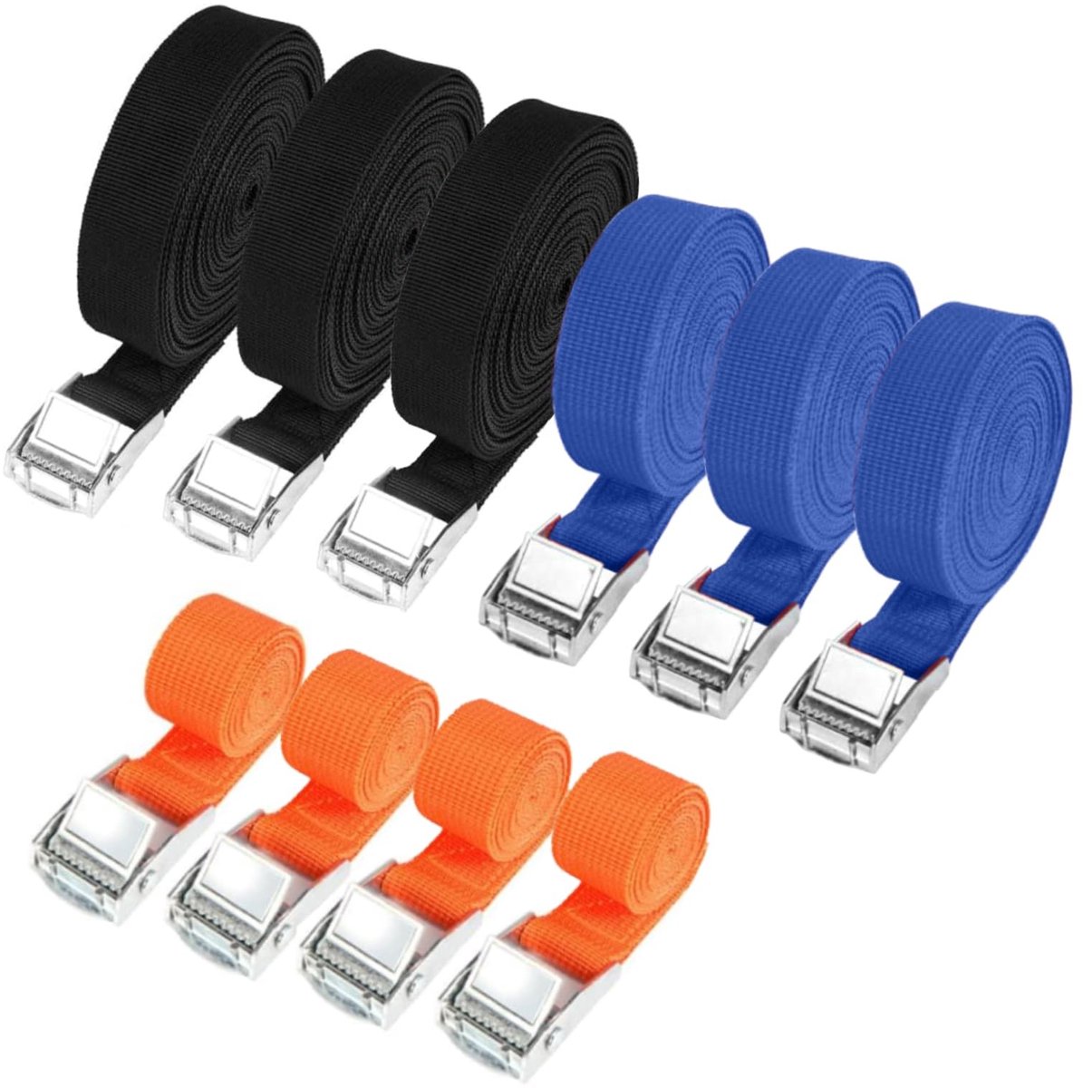 Solidchoice - Set van 10 Spanbanden voor Bagage met Klauwgesp