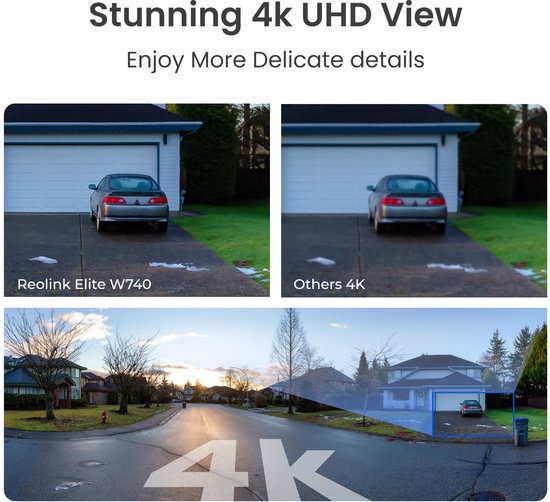 Reolink Elite WiFi 4K 8MP Wi-Fi Buiten Beveiligingscamera, 180° Beeld, 2,4/5GHz Dual-Band Wi-Fi 6, Kleuren Nachtzicht, tot 512GB microSD-kaartopslag, Plug-in voeding van Reolink — afbeelding 2