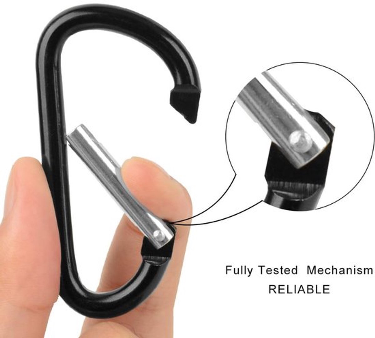 10 stuks-D-Type hangsluiting-aluminium legering hangsluiting-multifunctionele buiten hangsluiting-rugzak ketel quick hang metalen sluiting-4,3 * 56mm-gemengde kleuren