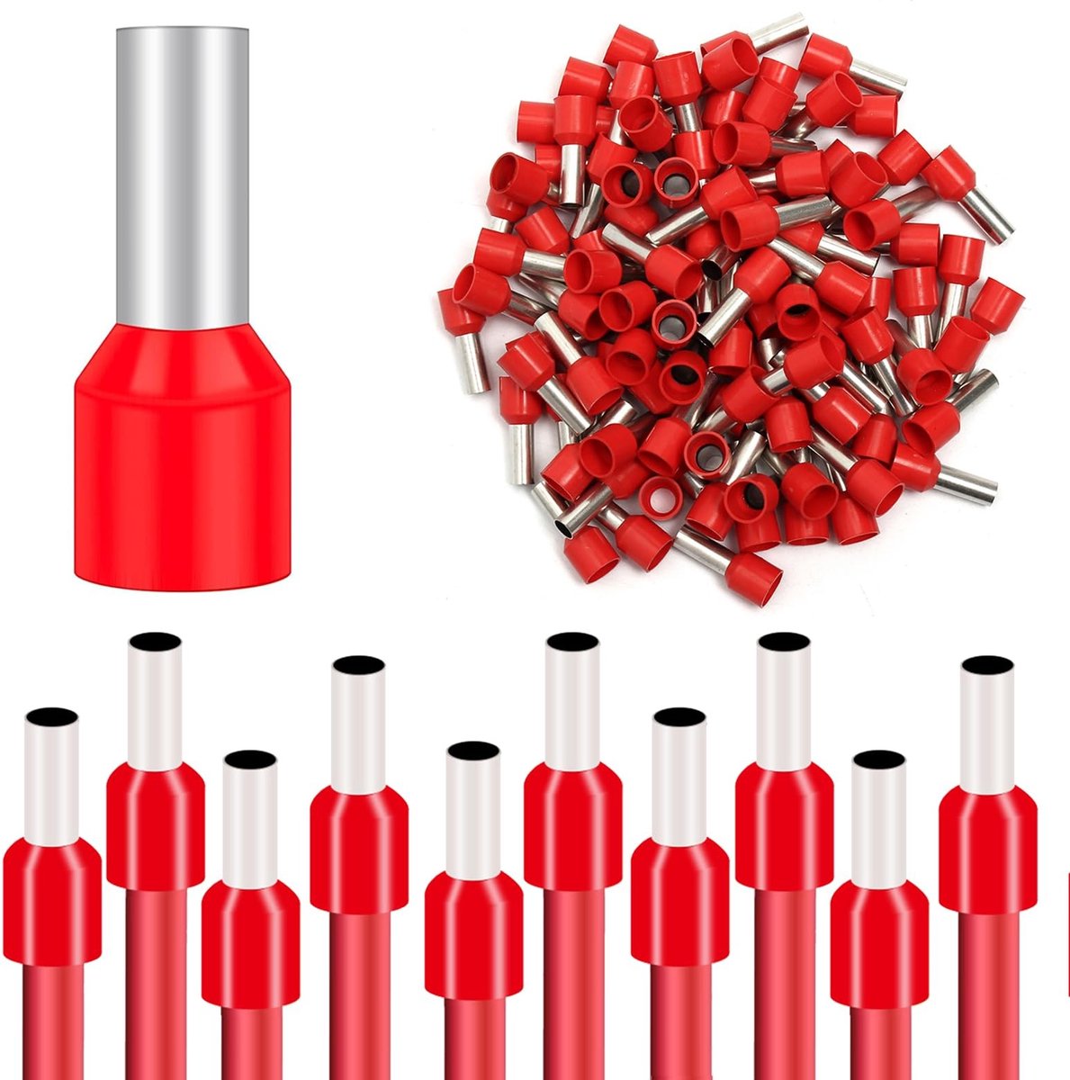 Solidchoice - Set van 100 Geïsoleerde Cord-End Ferrules 10 mm²
