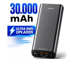 Phonergy Power Up2 Powerbank- Powerbank 30000 mAh – 250W Ultra Fast Charging – USB-C Power Delivery & Quick Charge – Laptop & MacBook – 4 Poorten – iPhone & Samsung – Space Grey