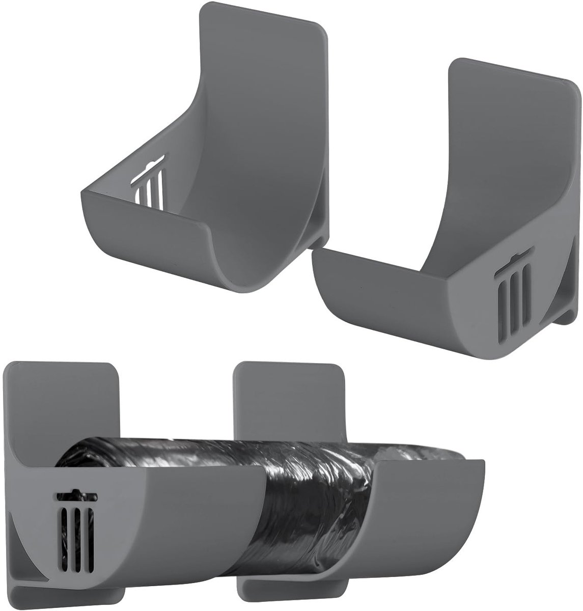 Solidchoice - Set van 4 Wandbevestigde Afvalzakhouders voor Keuken
