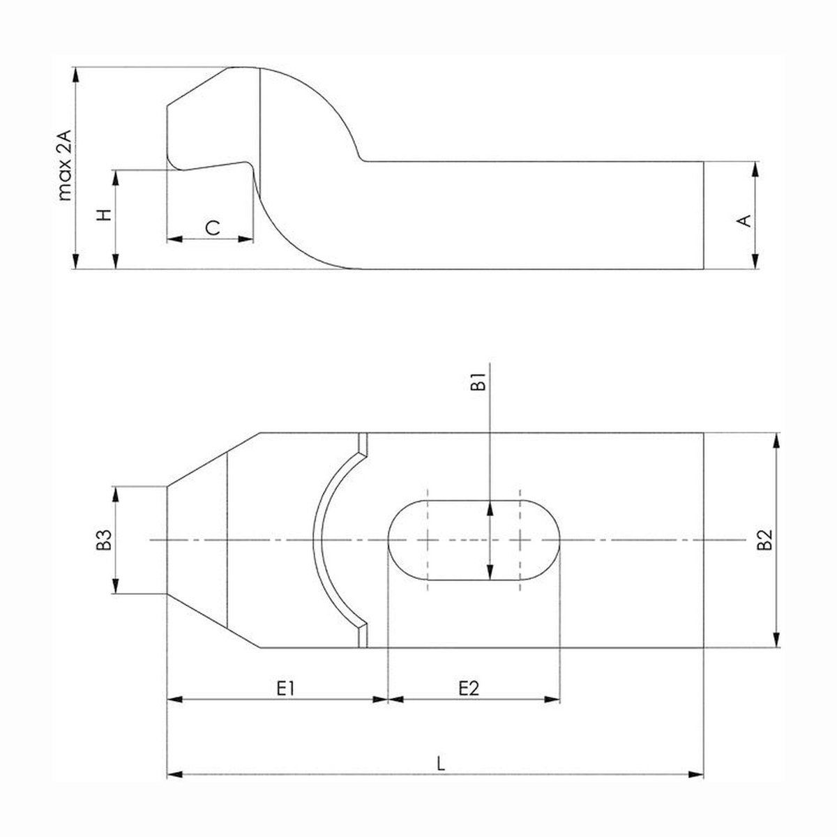 AMF spanijzers DIN 6316 125 mm voor T-sleuf 12 + 14 + 16 mm - 71050