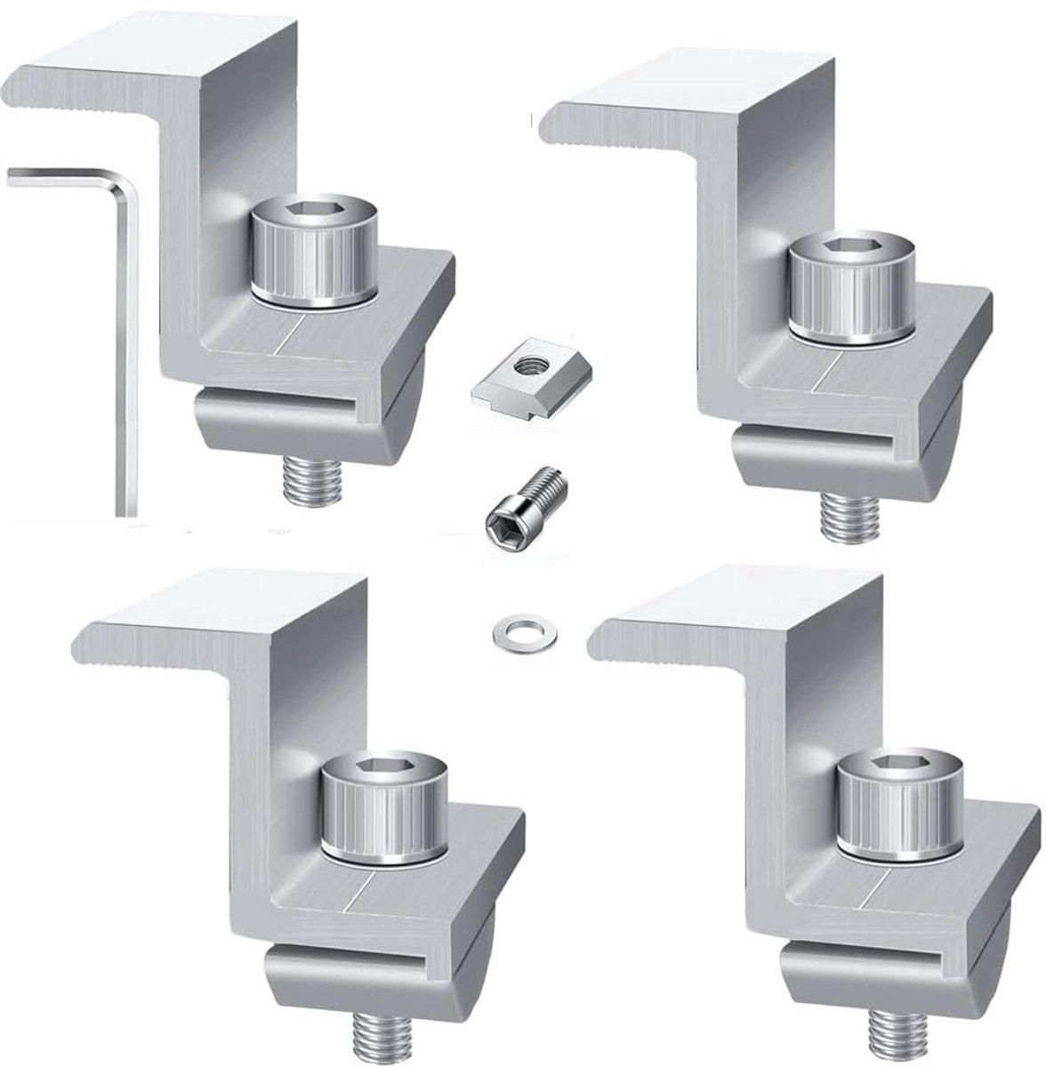 Solidchoice - Zonnepaneelhouder 30-55 mm met Eindklem voor Dakmontage