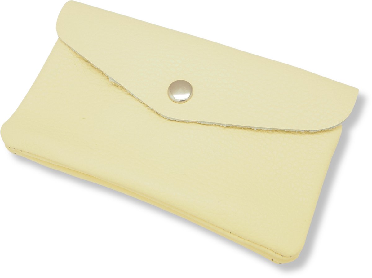 Bijoutheek Portemonnee Leer Italiaans Groot Butter Yellow