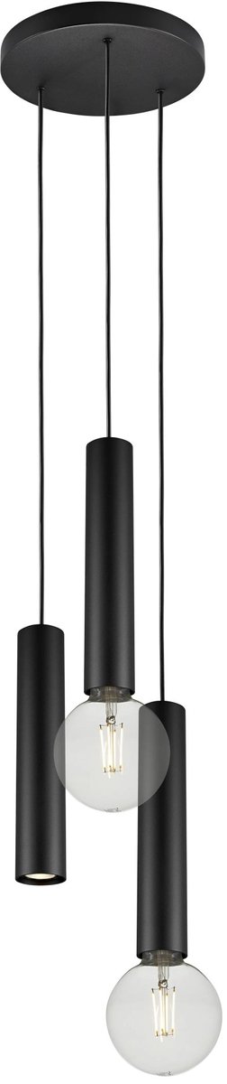 Taboo hanglamp, 3 lichtpunten (1x GU10, 2x E27), zwart aluminium, dimbaar, Ø 26 cm, hoogte 116,5 cm, lichtbronnen niet inbegrepen