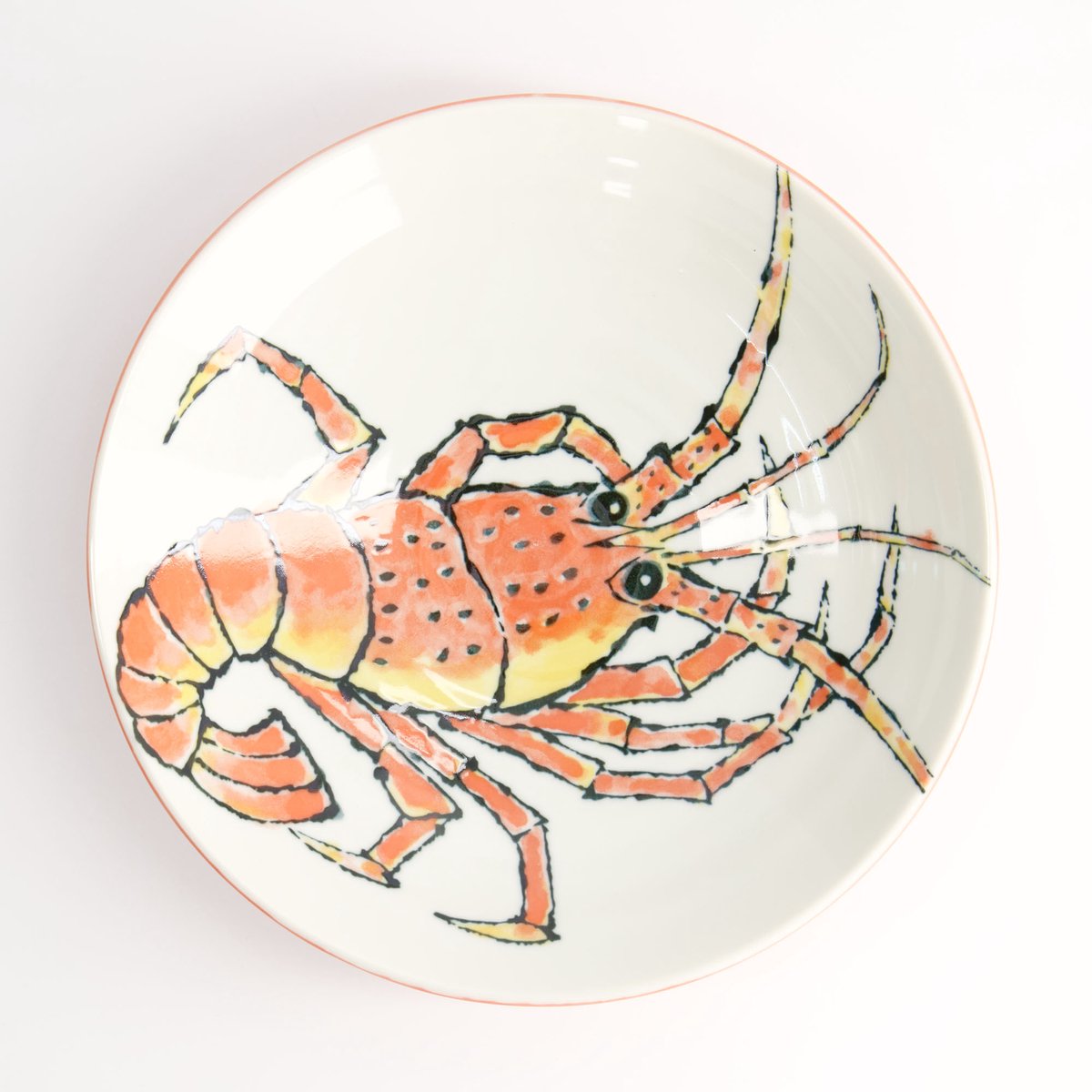 Tokyo Design Studio - Seafood - Diep Bord - Kreeft - Rood - Ø21,7 cm - 900 ml