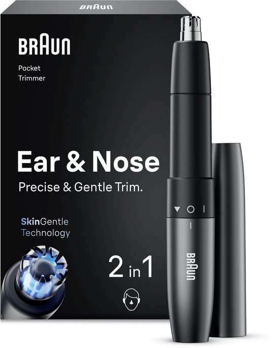 Braun Ear & Nose Pocket Trimmer, grijs, met SkinGentle Technology.