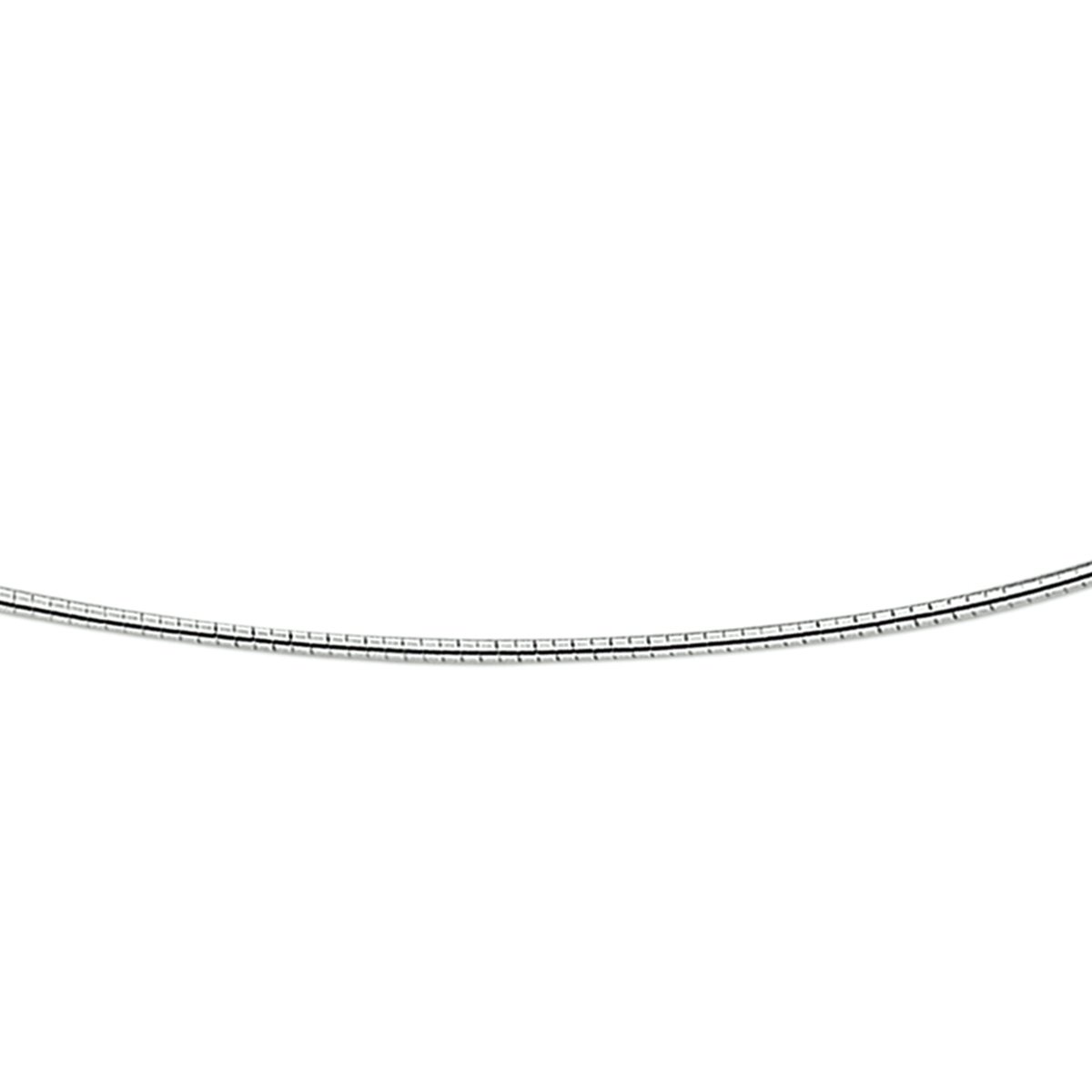 925 Sterling Zilveren Omega Collier Dames – Rond 1,4 mm – 42 + 3 cm – Gepolijste Zilveren Halsketting