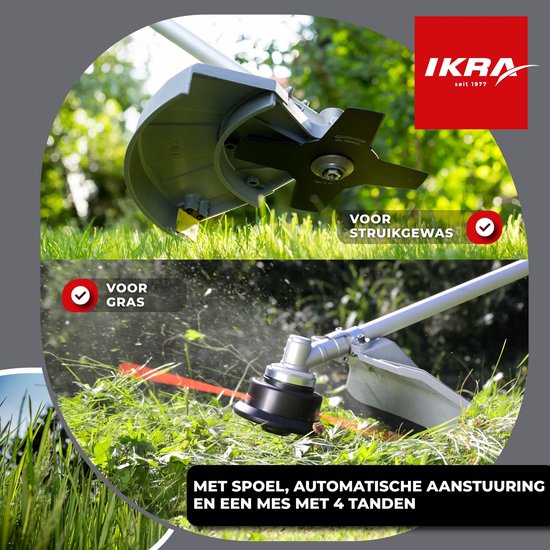 IKRA benzine-bosmaaier IBF 25-1, incl. draadspoel, 4-tands mes en schouderriem — afbeelding 5