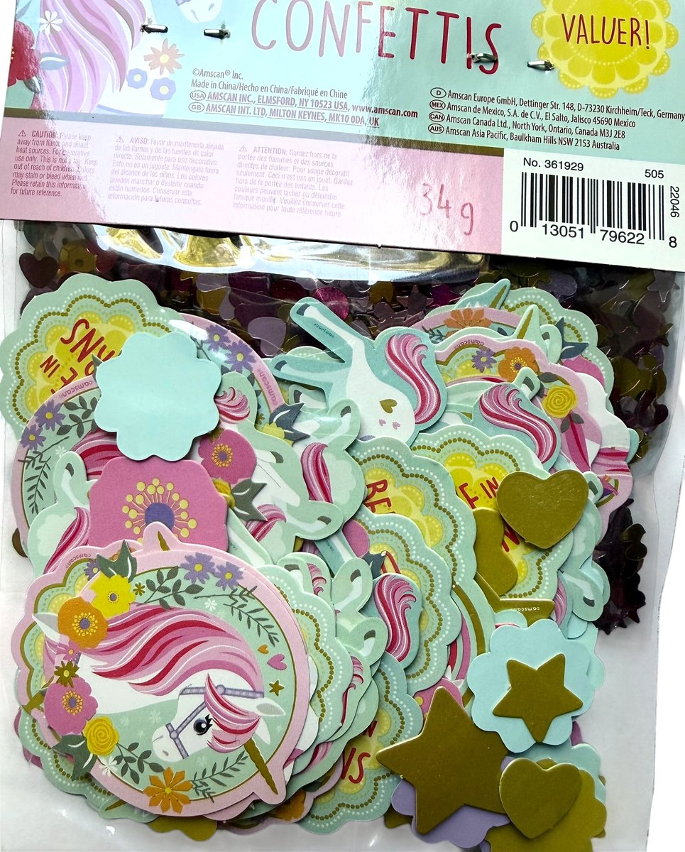 Amscan - Unicorn - Eenhoorn - Confetti - Tafelconfetti - Feest