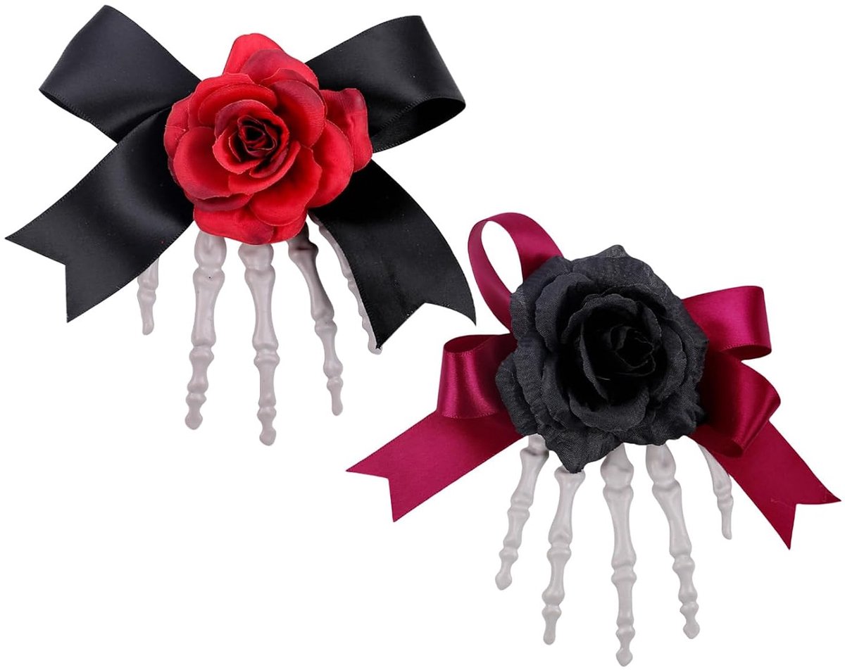 Ulisem - Halloween Haarclips 2 Stuks – Skelet Hand Haarspeldjes – Haaraccessoires voor Dames – Halloween Kostuum, Feest & Verkleedaccessoires