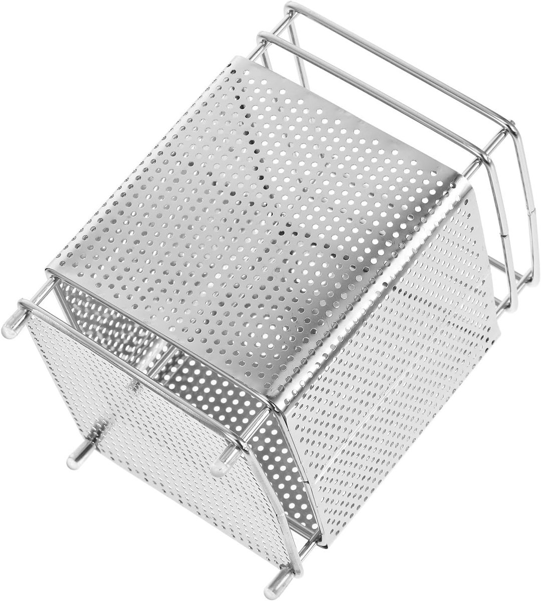 Afdruiprek - Afwasrek - Bestekbak - 1 stuk - afdruiprek flessen - eetstokjes houder - afdruprek - bestekzakjes - Droogrek voor Afwas - Zilver - 10*10*14.5cm - Vierkante vorm