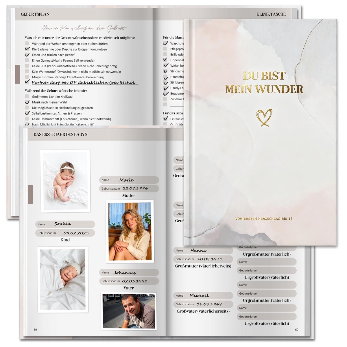 Solidchoice - Dagboek met Aquarelhartpatroon voor Kinderen