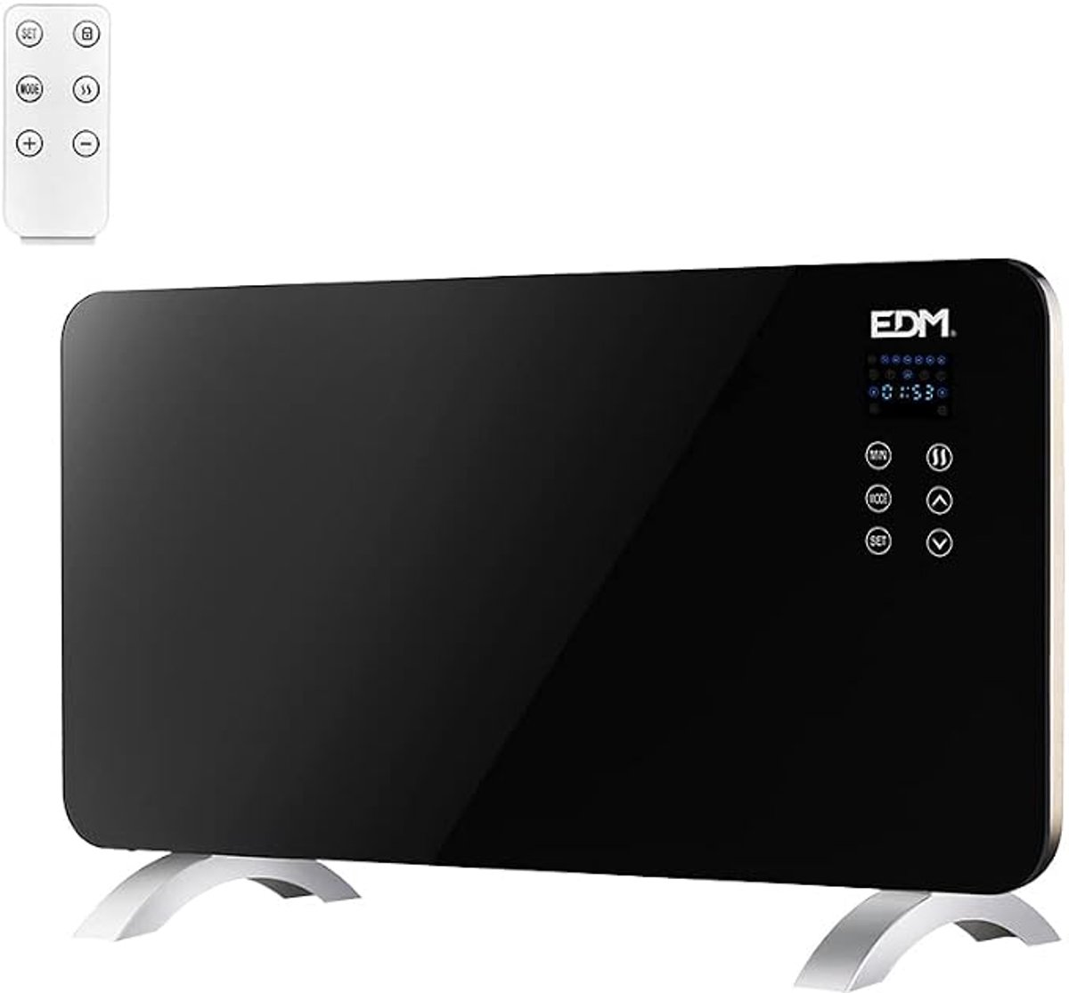 Glasconvector 1500 W – Elektrische Convectorverwarming met Glazen Paneel, Elektrische Kachel voor Snelle en Gelijkmatige Warmte