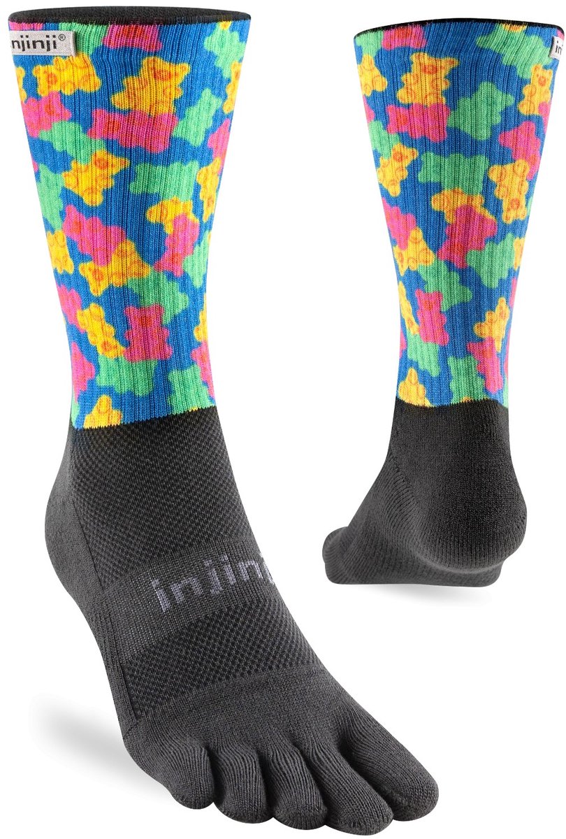 Injinji Trail Midweight Crew - Oranje/Blauw/Groen - 37-40