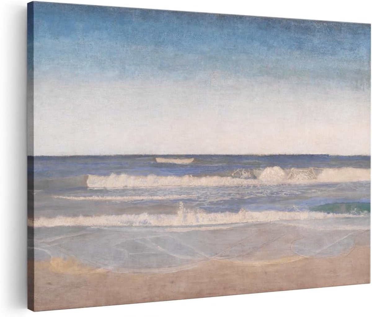 Artaza Canvas Schilderij Strand - 30x20 cm - Klein - Wanddecoratie Zee - Muurdecoratie Natuur Landschap - ShopVlot