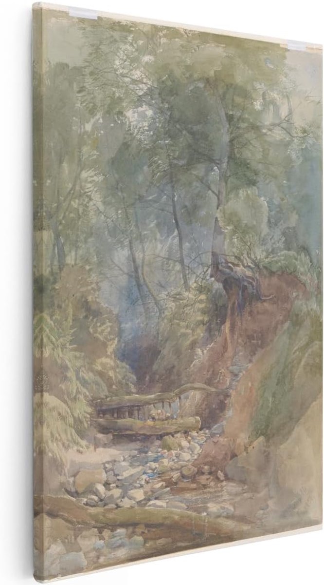 Artaza Canvas Schilderij Bos - 60x90 cm - Wanddecoratie Natuur - Muurdecoratie Landschap - Vintage Schilderij Boom - ShopVlot