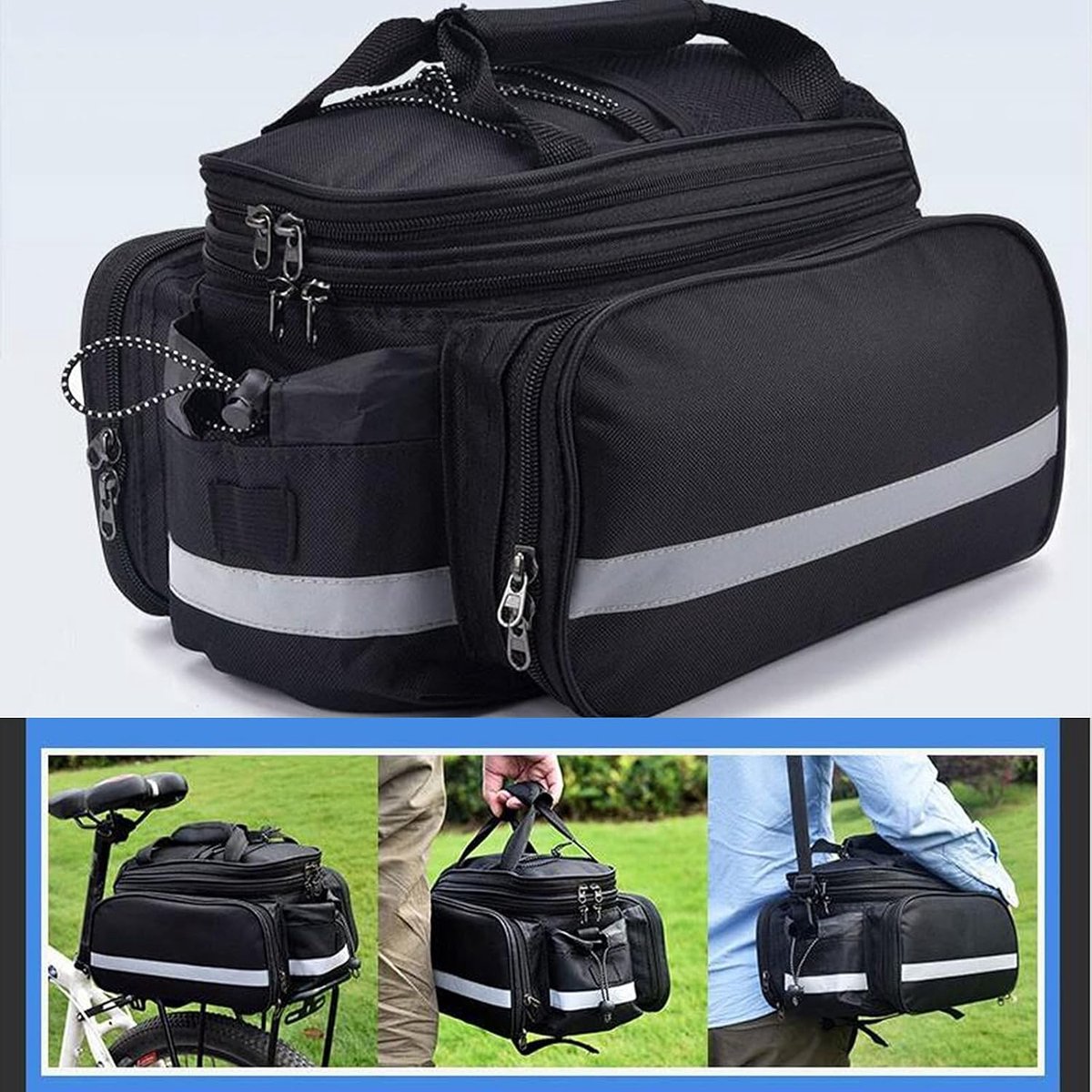 Multifunctional Bicycle Carrier Bag Rear Rack Bicycle Trunk Bag Luggage Bicycle Bag Rear Seat Double Side Cycling - ShopVlot