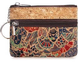 Boshiho Eco Friendly Cork Wallet with Zip and Key Ring #K Mini Wallet - ShopVlot