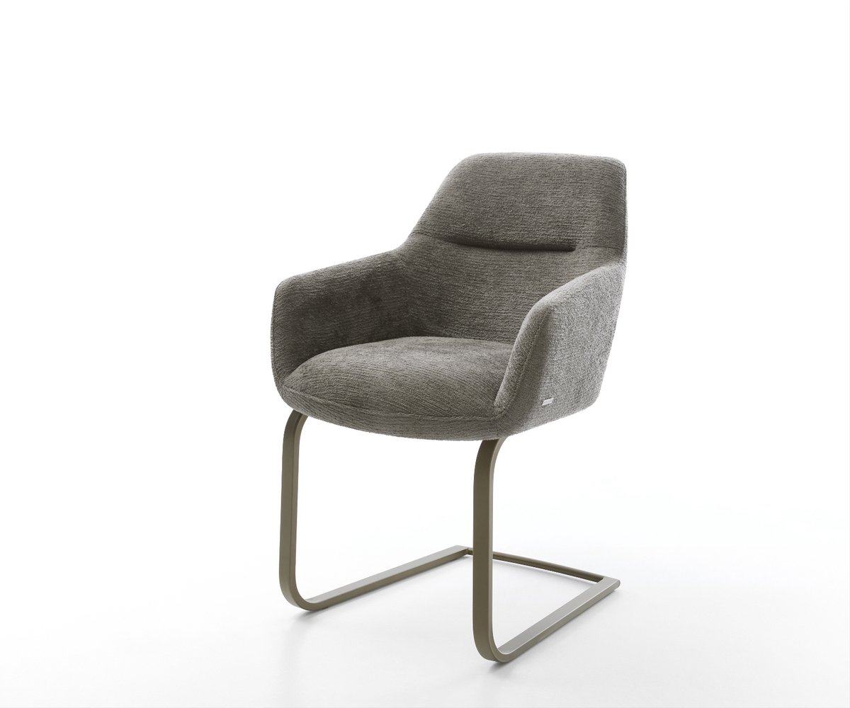 Sledestoel Pejo-Flex sledemodel vlak afwerking met titanium bouclé zacht mud pocketveer kern